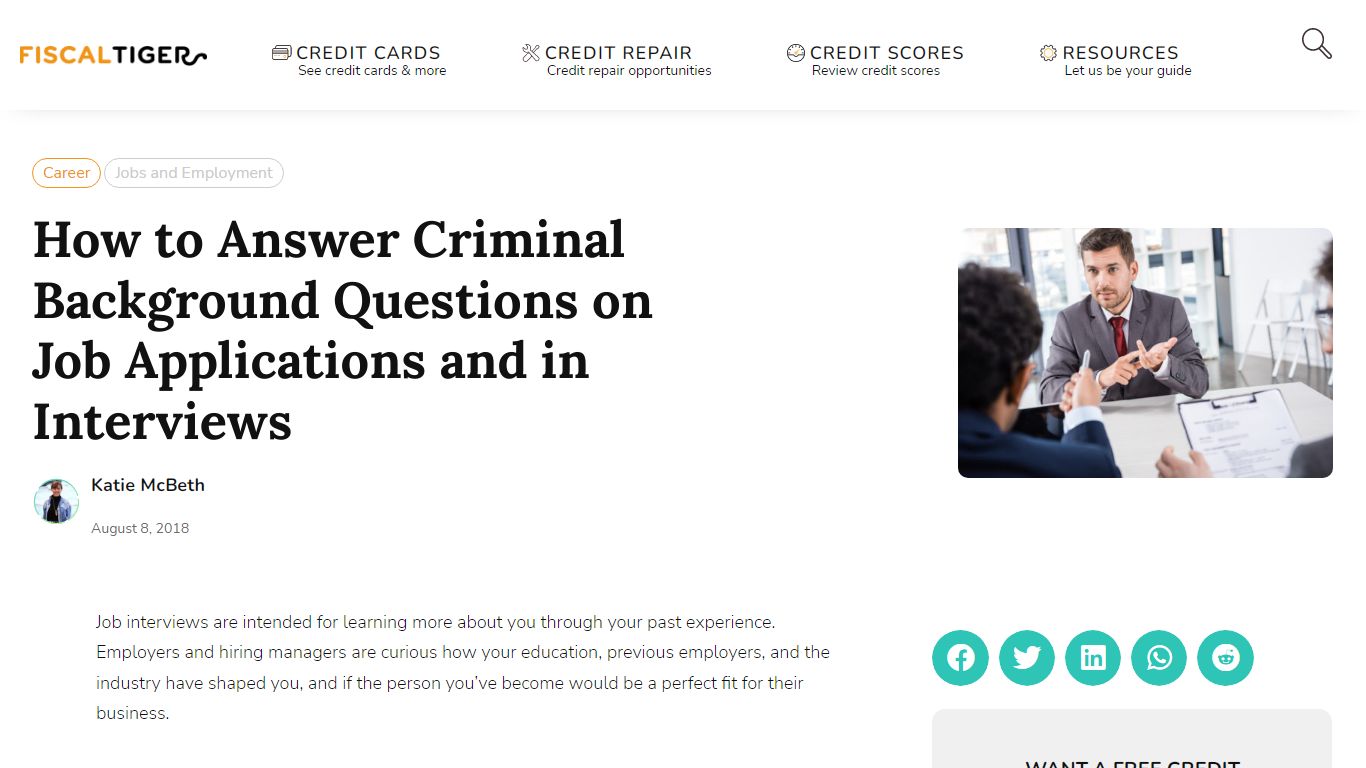 How to Explain Criminal Record to Employer | Fiscal Tiger